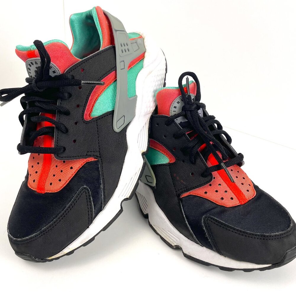 Nike Air Huarache Running Women Black Mint Hot Lava Sneakers 634835-003 Size 8.5